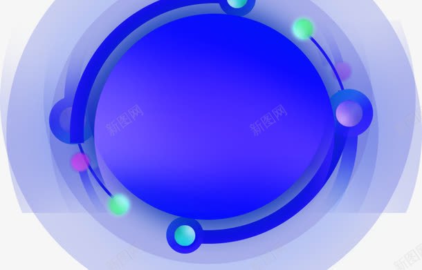 蓝色圆形几何图形png免抠素材_新图网 https://ixintu.com 几何 圆形 扁平 效果元素 蓝色