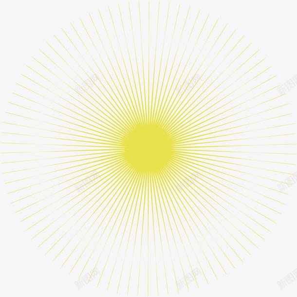 黄色圆形发射png免抠素材_新图网 https://ixintu.com 圆形装饰图 装饰图案 黄色圆形发射 黄色圆形发射图案