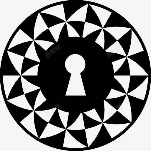 小孔在一圈三角形装饰图标png_新图网 https://ixintu.com 三角形 圆形 安全 工具 形状 装饰 锁孔