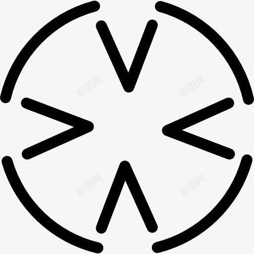 交叉轮廓形状变异图标png_新图网 https://ixintu.com 十字形状 圆形 形状 白色