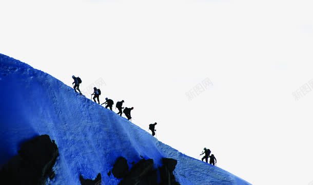 蓝色山坡上的人团队png免抠素材_新图网 https://ixintu.com 团队 山坡 蓝色