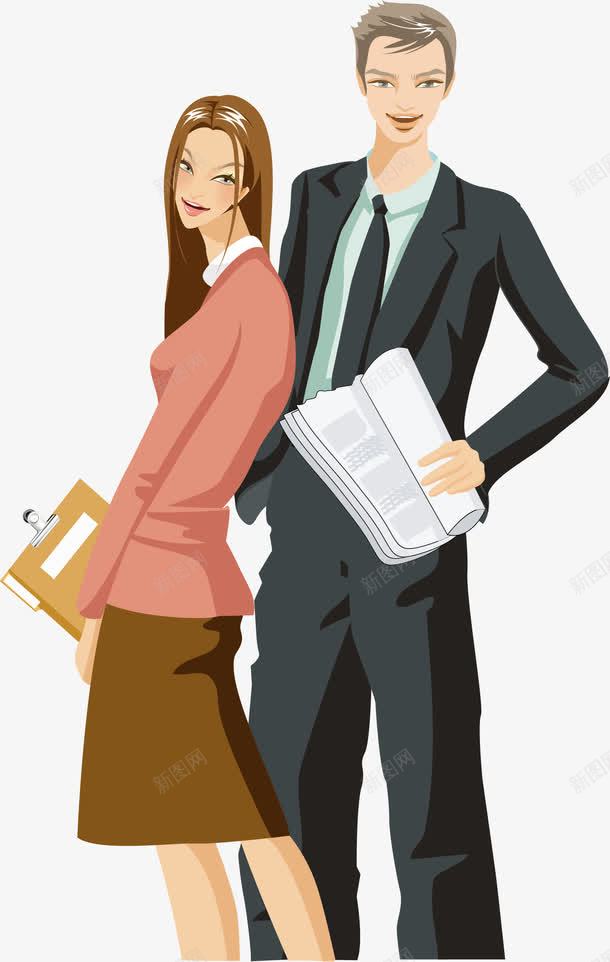 商务办公矢量图ai免抠素材_新图网 https://ixintu.com 免费矢量下载 商务人士 商务办公 插画 男士 美女 矢量图