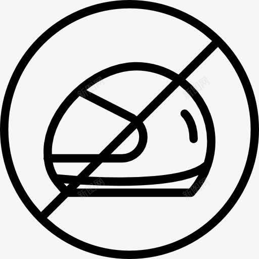 没有头盔的象征图标png_新图网 https://ixintu.com 不允许的 头盔 头盔的轮廓 摩托车头盔 没有头盔 迹象
