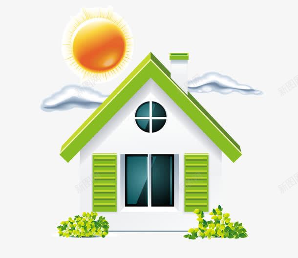 绿色房屋png免抠素材_新图网 https://ixintu.com 健康 房屋 环保 绿色 绿色房子标志