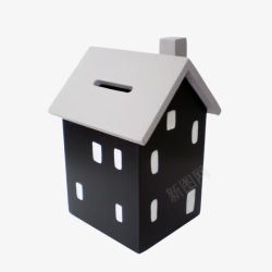 小房子形状黑白小房子形状存钱罐高清图片