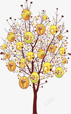 彩蛋树彩蛋装饰树高清图片