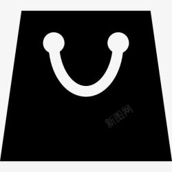 黑袋购物袋黑色形状图标高清图片