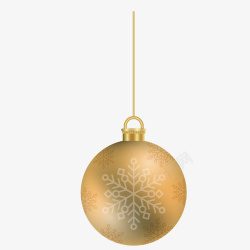黄色吊球黄色雪花花纹圣诞吊球矢量图高清图片