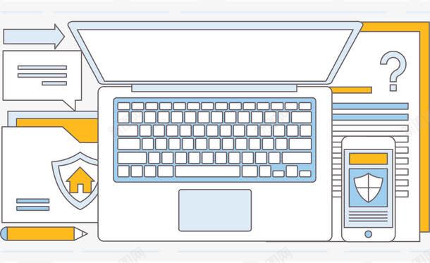 电脑背景图形插图png免抠素材_新图网 https://ixintu.com 手机 条形 电脑 铅笔