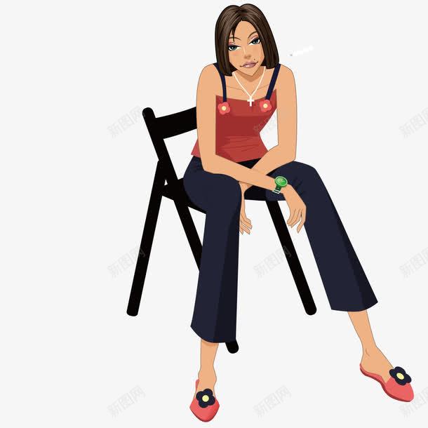 坐在凳子上的美女png免抠素材_新图网 https://ixintu.com 凳子 坐着 美女