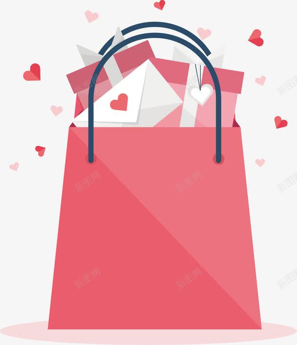 粉色购物袋png免抠素材_新图网 https://ixintu.com 矢量源文件 礼物 购物底纹