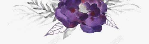 手绘紫色花卉png免抠素材_新图网 https://ixintu.com 叶子 手绘鲜花 植物 装饰 边框