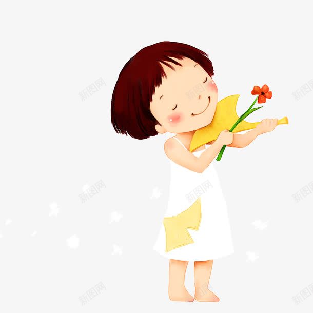 女孩拉小提琴png免抠素材_新图网 https://ixintu.com 卡通 女孩 小提琴 彩色