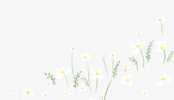 春天手绘黄白色小花素材