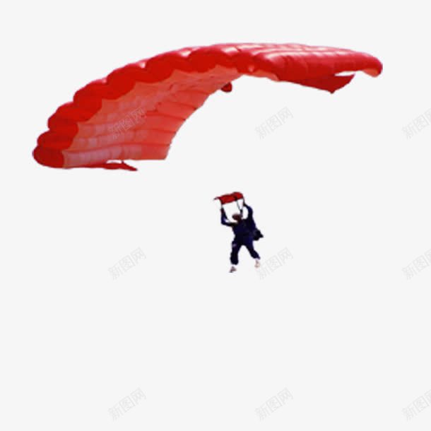 跳伞的人png免抠素材_新图网 https://ixintu.com 红色 运动 降落伞