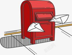 红色信箱邮筒素材