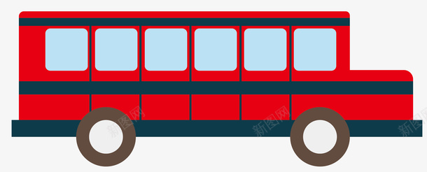 红色方形卡通巴士png免抠素材_新图网 https://ixintu.com 交通工具 伸缩 卡通 小巴车 巴士 矢量巴士 红色方形