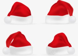 四顶红色圣诞节帽子素材