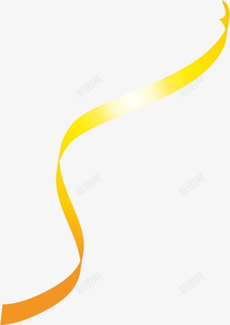 黄色卡通手绘亮光丝带png免抠素材_新图网 https://ixintu.com 丝带 亮光 卡通 黄色