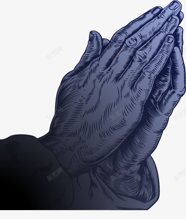 手绘双手合十矢量图ai免抠素材_新图网 https://ixintu.com 双手合十 手绘 矢量图 祈祷 祈祷的手
