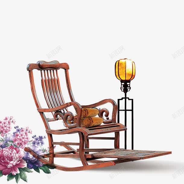 躺椅png免抠素材_新图网 https://ixintu.com 中国风元素 纱灯 躺椅