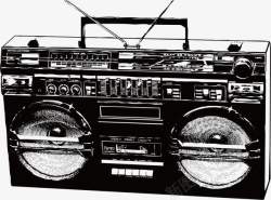黑白收音机素材