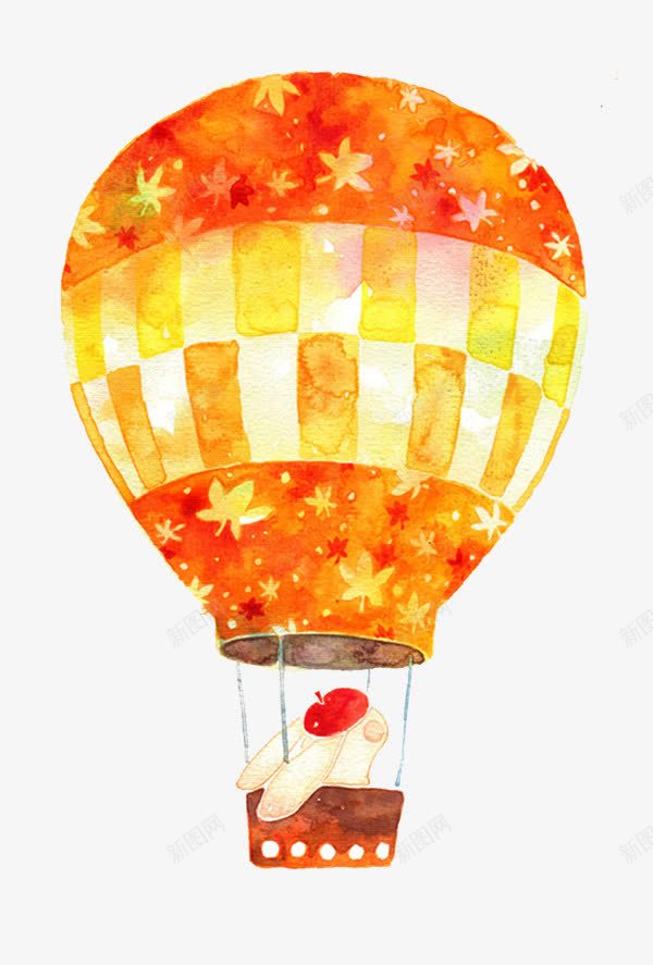 黄色花纹水墨氢气球png免抠素材_新图网 https://ixintu.com 气球 水墨 花纹 黄色