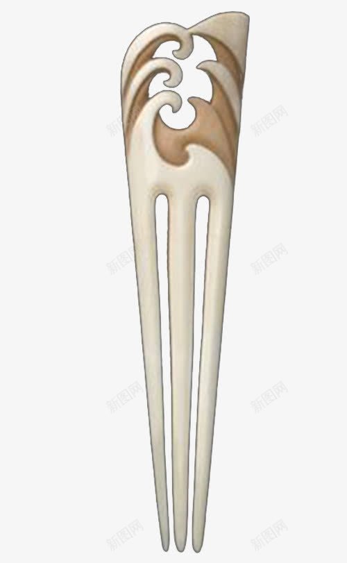 古代复古发钗png免抠素材_新图网 https://ixintu.com 发饰 米色 象牙色 饰品
