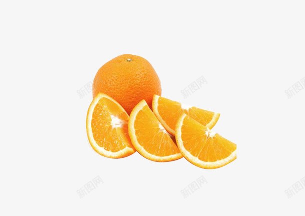 四瓣切片橙子png免抠素材_新图网 https://ixintu.com 橙子 水果 脐橙 赣南脐橙
