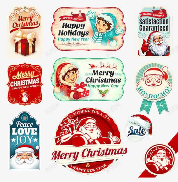 圣诞节标签png免抠素材_新图网 https://ixintu.com 假期 儿童 圣诞老人 圣诞节 标签