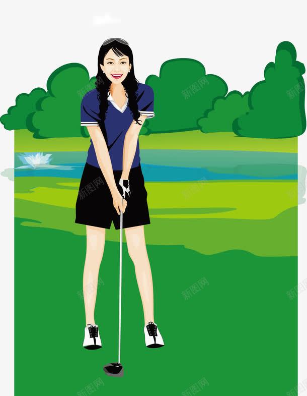 高尔夫png免抠素材_新图网 https://ixintu.com 绿色 美女 高尔夫