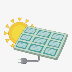 彩色太阳能简约太阳能插板矢量图高清图片