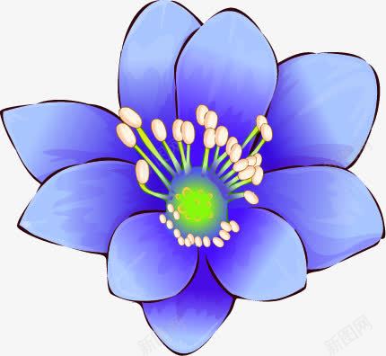 蓝色花朵花蕊元素png免抠素材_新图网 https://ixintu.com 元素 花朵 花蕊 蓝色