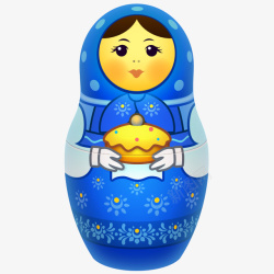 matreshka蓝色的俄式套娃大Matreshkaicons图标高清图片