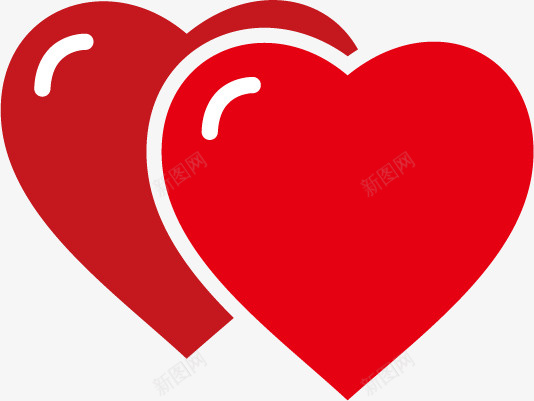 红色双爱心logo矢量图ai免抠素材_新图网 https://ixintu.com 520 两个爱心 双爱心 爱心 矢量图 红心