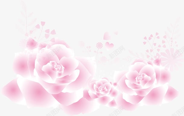 浪漫粉色玫瑰png免抠素材_新图网 https://ixintu.com 浪漫粉色玫瑰矢量图 玫瑰AI图案 玫瑰花手绘