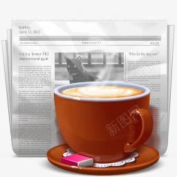 啊咖啡报纸精美3D商务图标png_新图网 https://ixintu.com 3d png 咖啡 商务 图标 报纸 精美