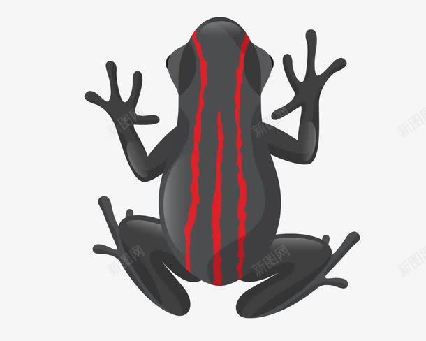 黑色青蛙红色纹理png免抠素材_新图网 https://ixintu.com 动物 益虫 红色纹理 青蛙 黑色青蛙