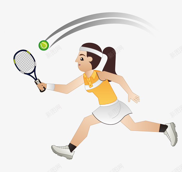 打网球的女孩卡通图png免抠素材_新图网 https://ixintu.com 人物 卡通 女孩 打网球 网球 网球拍 网球运动