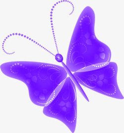 紫色卡通唯美蝴蝶素材