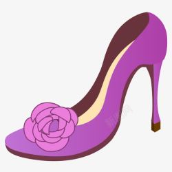 紫色高跟鞋素材
