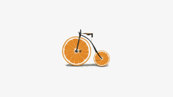 橘子自行车矢量图素材