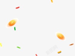 漂浮虚化金币彩带素材