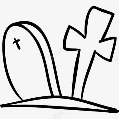 墓地墓葬的轮廓图标图标