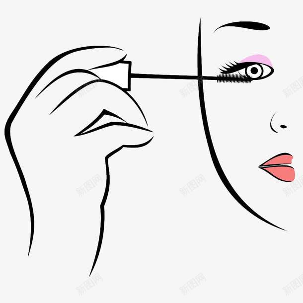 手绘画眼妆png免抠素材_新图网 https://ixintu.com 刷睫毛 化妆 画眼妆 画眼线 眼妆 眼线 眼线笔 线条手绘
