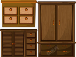木衣柜深咖啡木质衣柜矢量图高清图片