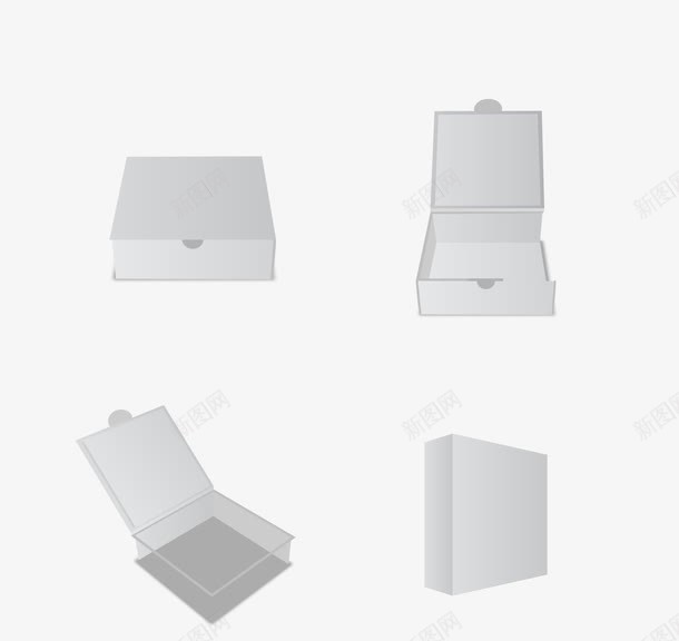 白色立体包装及展开图png免抠素材_新图网 https://ixintu.com 免扣png 白色立体包装 矢量立体包装 立体包装及展开图