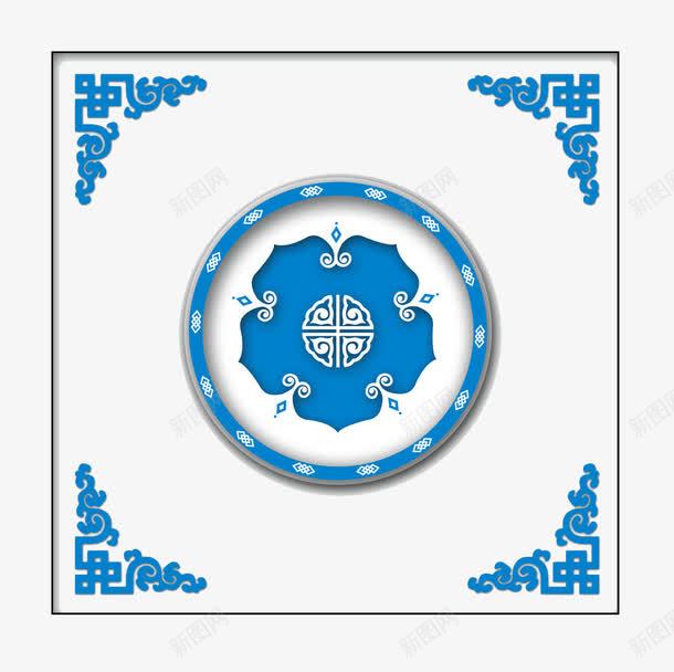 蓝色青花瓷图案png免抠素材_新图网 https://ixintu.com 花纹 蓝色 装饰图案 青花瓷