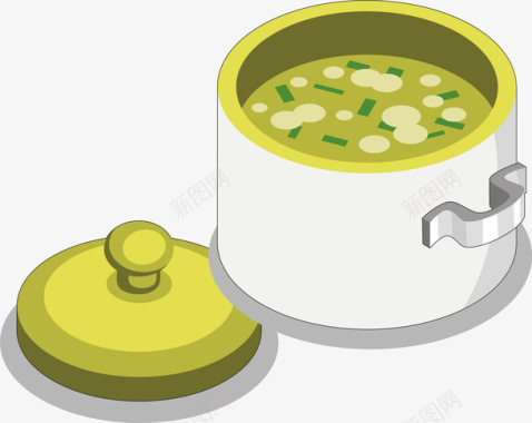 餐饮美味煲汤中国传统煲汤美食矢矢量图图标图标