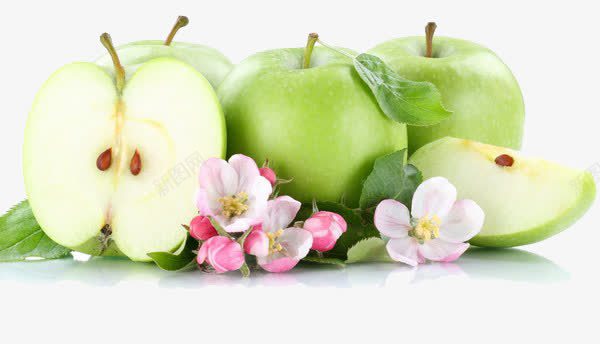 美味的青苹果png免抠素材_新图网 https://ixintu.com 美味可口 花朵装饰 青苹果 青苹果png图片